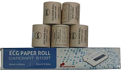 OTICA ECG 6108T PAPER ROLL RULED 50mm X 20mtr 50 gsm Paper Roll(Set of 5, White)