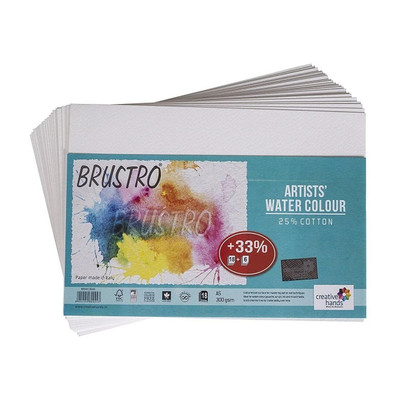 BRuSTRO Cotton Cold Pressed A5 300 gsm Watercolor Paper(Set of 2, White)