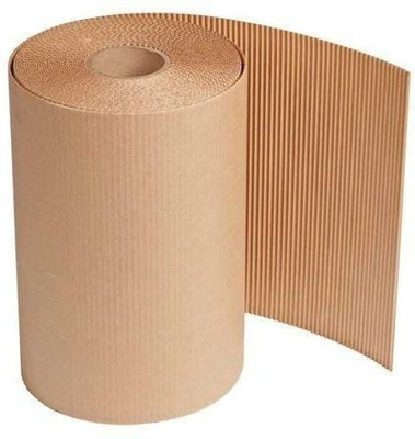 MARC Corrugated Unruled 5 Meter x 25 Inch 150 gsm Paper Roll(Set of 1, Brown)