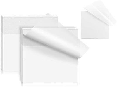 MR CRAFT Transparent Sticky Notes (Pack of 50) Paper Label(White Transparent)