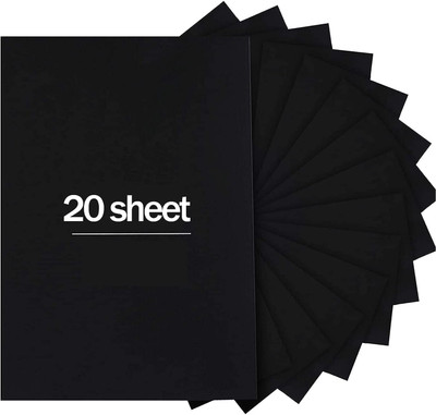 SHARMA BUSINESS A4 Size Black Sheet 120 GSM Sheets Paper For Art and Craft Set of 20 Paper Plain A4 120 gsm Coloured Paper(Set of 20, Black)