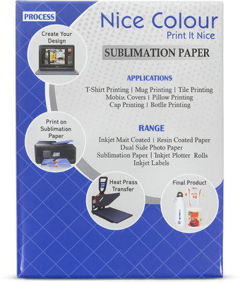 Nice Colour Premium Quality Sublimation Paper A4 Size, 100 Sheets, 105 gsm Inkjet Paper(Set of 1, White)