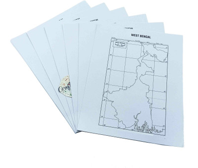 CRAFTWAFT PHYSICAL MAP WESTBENGAL BLANK A4 67 gsm Project Paper(Set of 100, White)
