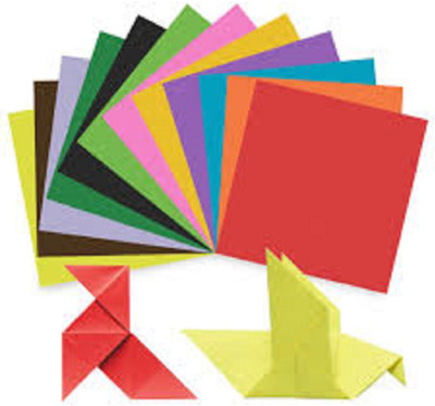 ShopTalk craft plain 30*40 80 gsm Origami Paper(Set of 5, Multicolor)