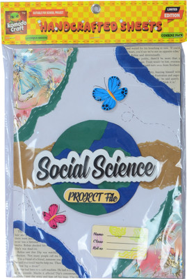 komodo craft KOMODO Handcrafted Project Sheets / Social Science / Ideal For School Project no 21 x 29 cm 180 gsm A4 paper(Set of 1, Multicolor)