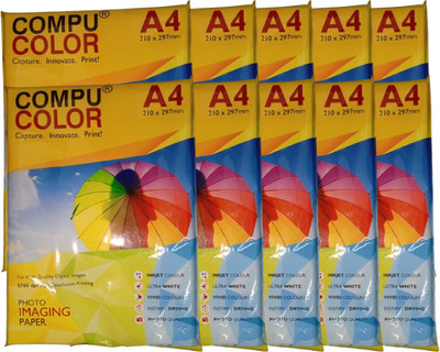 COMPU COLOR SCM Pro Matt Paper 120GSM (A4 size, 100 sheets) Unruled A4 120 gsm Photo Paper(Set of 10, White)