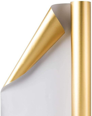 MALANI STORES 20 Inch X 5 Meter Matte Gold PAPER Gift Wrapper Roll Gift Wrapping Paper Roll 20 Inch X 5 Meter Matte Gold PAPER 150 gsm Paper Roll(Set of 1, Golden)