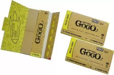 CAPTAIN GOGO Natural Arabic Slow Burning Papers with Filters and Crushing Tray Unruled King 13 gsm Paper Roll(Set of 3, Brown)