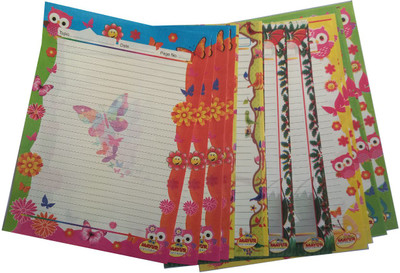 KRASHTIC A4 Designer Sheet For School And College Student Set of 40 Sheet Ruled A4 70 gsm A4 paper(Set of 1, Multicolor)