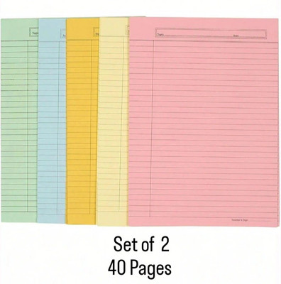 MUMU Project Sheets | Acid-Free| Uncoated Paper | Single Side Ruled Sheets A4 105 gsm A4 paper(Set of 2, Multicolor)