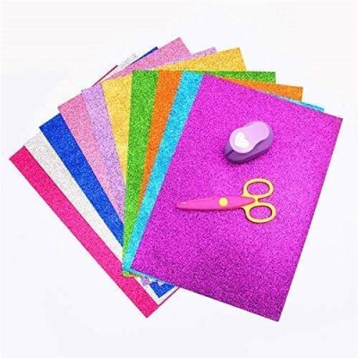 trisha's crn Plain Glitter A4 Size 180 gsm Project Paper(Set of 1, Multicolor)