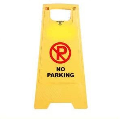 Implemental No Parking Sign Board Yellow Sign Stand Emergency Sign(Reflective Sign)