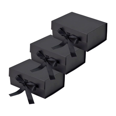 Aakriti Solid Party Box(Black, Pack of 3)