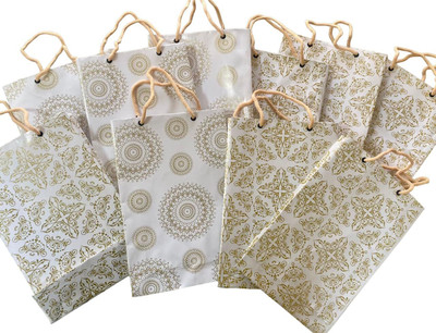 KOSY Solid Party Bag(Gold, Pack of 10)