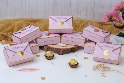 Satyam Kraft Printed Party Box(Pink, Pack of 10)