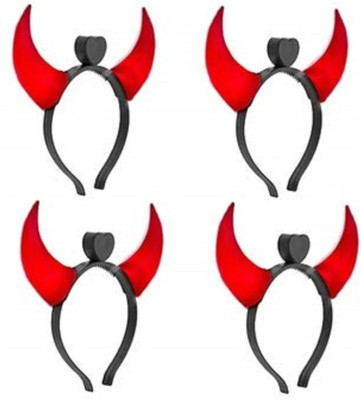 mehrroots International MEHRROOTS Devil Horn Headband Light Up Devil Horns Hair Band Halloween Costume  Party Glow Ornament(Pack of 4)