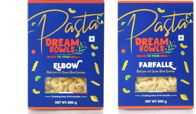 DREAM BOWLS ELBOW AND FARFALLE Premium Pasta Durum Wheat No Maida Classic Pasta Elbow Macaroni, Farfalle Pasta(Pack of 2, 1 kg)