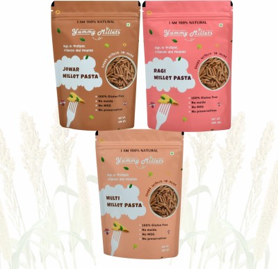 YUMMY MILLETS Jowar, Ragi & Multi Millet Pasta Pasta(Pack of 3, 600 g)