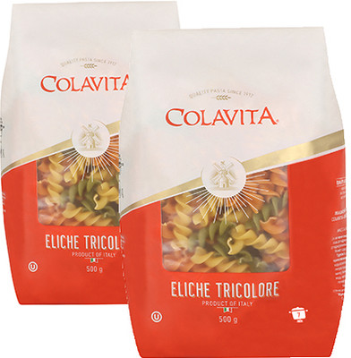 Colavita Tri Colore Eliche Fusilli Pasta(Pack of 2, 1000 g)
