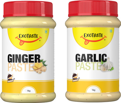EXOTASTE Ginger & Garlic Paste Cooking Naturally Processed Adrak Lahsun Chutney-Each 1Kg(2 x 1 kg)