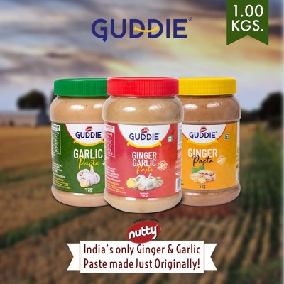 Nutty Guddie Ginger Garlic Paste,(Pack of 3 Pcs 1Kg)Quality Assured, Fresh Ingredients(3 x 333.33 g)