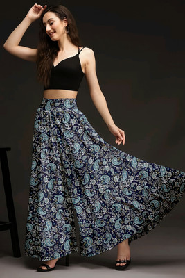 TISHTA Flared Women Blue Trousers
