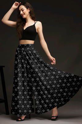 TISHTA Flared Women Black Trousers