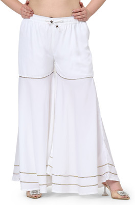 MASSI DESIGN Relaxed Women White Trousers