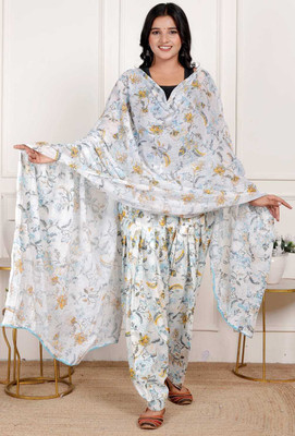 HANVIK TRADERS Cotton Blend Printed Patiala
