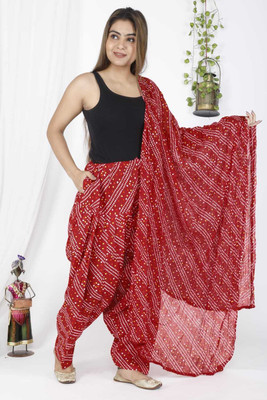 HANVIK TRADERS Cotton Blend Printed Patiala