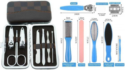 Glowsync Manicure Set Kit with 7 Tools, Pedicure Foot File Set Foot Care Tool (Set of 13)(13 ml, Set of 13)
