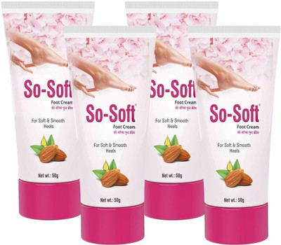 SoSoft Foot Cream with Almond Oil For Dry and Cracked Heel, Feet Cream For Heel Repair(50 g, Set of 4)