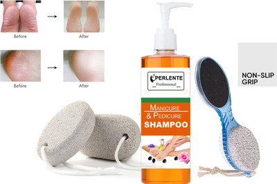 PERLENTE Calming & Refreshing Foot Spa at Home MANICURE PEDICURE SHAMPOO(200 ml, Set of 2)
