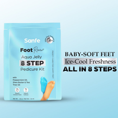 Sanfe 8 Step Pedicure Kit | At Home Foot Spa & Callus Care(16 ml, Set of 8)