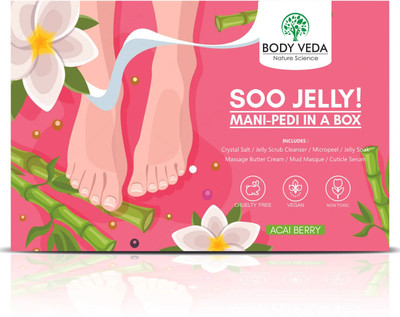 Body Veda Soo Jelly 7 Steps Crystal Pedicure- Manicure Kit(80 ml, Set of 7)