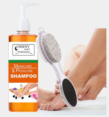 sheny soft Soothing and Refreshing Pedicure Manicure shampoo with fppt scrubber(230 g, Set of 1)