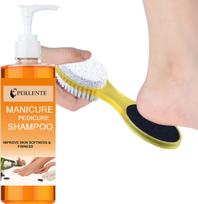 PERLENTE Manicure & Pedicure Shampoo at home AND 4 in 1 Pedicure Tool Softens(200 ml, Set of 2)