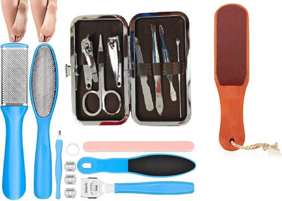 angelie Pedicure and Manicure Complete Combo Set of 3 with Wooden Filer(200 g, Set of 16)
