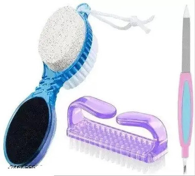 asija makeovers Amazing Combo of 1pc 4 in 1 Foot Brush 1pc of Nail Brush 1pc of Nail Filer(3 g, Set of 3)