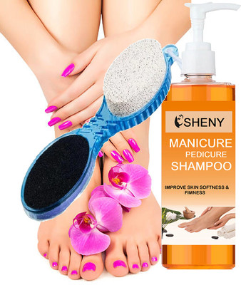 sheny soft menicure pedicure shampoo nd foot care scrubber(200 ml, Set of 2)