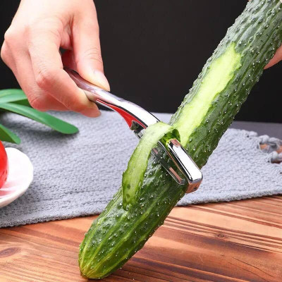 SPIRITUAL HOUSE Stainless Steel Vegetable Peeler – Ergonomic Handle, Ultra Sharp Blade Straight Straight Peeler(Black)
