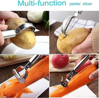 QSQUARE 3 Cutters Y Shaped Peeler Set(Multicolor Pack of 3)