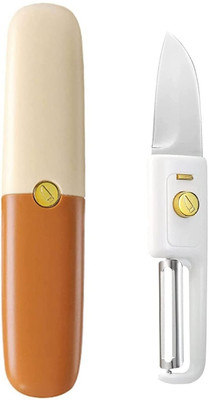 JEEYANA ENTERPRISE 2 in 1 Peeler Knife Straight Peeler(Brown)
