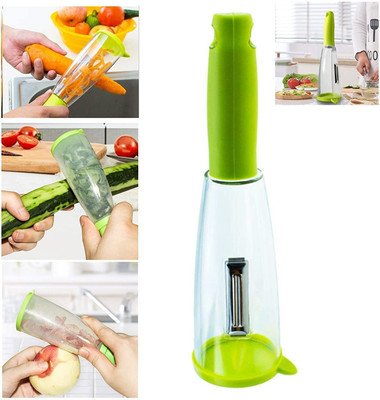 Fitaza Plastic Multifunctional Fruit & Vegetable Peeler with Peel Container for Kitchen Straight Peeler(Multicolor)