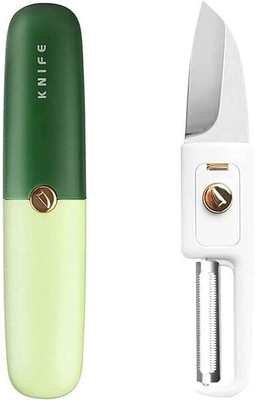 Signy 2-in-1 Stainless Steel Blades Peeling and Slicing Fruits and Vegetables Peeler Straight Peeler Set(Multicolor)