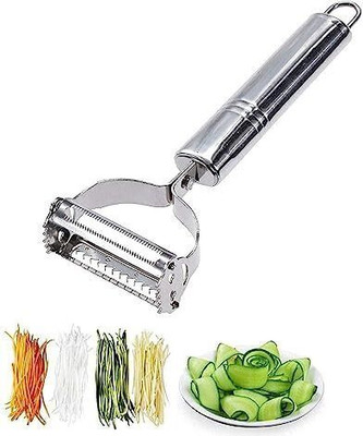 KIYAMOKSH WORLD 2-in-1 Kitchen Vegetable and Fruit Peeler Straight Peeler(Silver)
