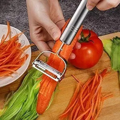 HUENTERPRISE Stainless Steel Vegetable & Fruit All in 1 Peeler Y Shaped Peeler(Silver)