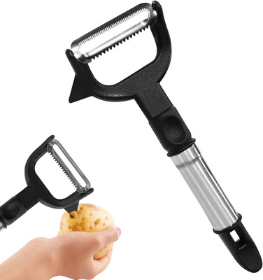 ClickUS 2 in 1 Vegetable and Fruit Rotary Peeler Ideal for Potato Potato Cucumber Carrot Straight Peeler(Black)