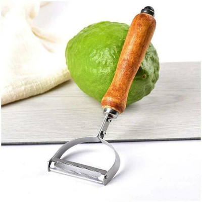 Allsolution Wood Peeler Y Shaped Peeler Set (Steel Pack of 2) Y Shaped Peeler(Brown Pack of 2)
