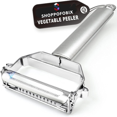 SHOPPOFOBIX Julienne Peeler Fruit Vegetable Shredder potato Slicer Ultra Sharp Stainless Y Shaped Peeler(Steel)